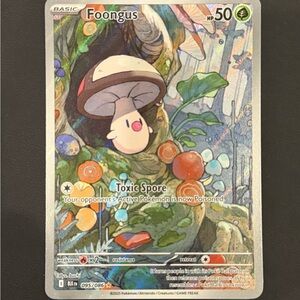 Pokemon Trading Card - Foongus with Green and Red